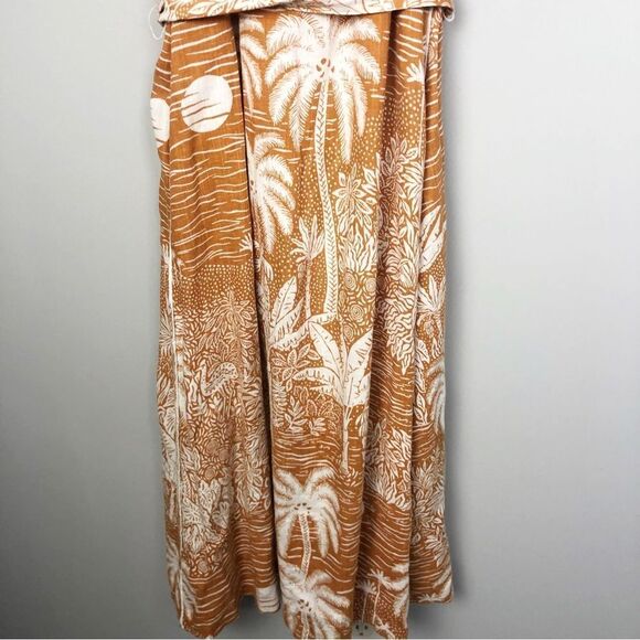 DESMOND & DEMPSEY x H&M | Landscape Caftan Midi Dress Belted Women’s Size Large - Picture 7 of 15